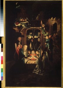 „Narodzenie” (Narodzenie Chrystusa (Święta Noc)) Obraz Jana Joesta (ok. 1460-1519) XVI-wieczne Muzeum Puszkina, Moskwa autorstwa Jan Joest van Kalkar