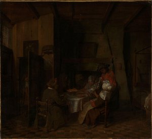 Rodzinny posiłek w chłopskiej chacie autorstwa Jan Josef Horemans the elder