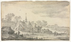 Grupa budynków na wybrzeżu, 1653. autorstwa Jan Josephsz van Goyen
