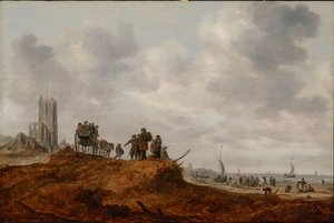 Stary kościół w Egmond aan Zee autorstwa Jan Josephsz van Goyen