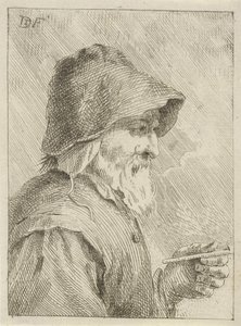 Starzec z brodą i fajką w ręku autorstwa Jan Lauwryn Krafft (I) (attributed to)