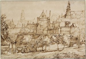 Widok na Grote Kerk w Haarlemie autorstwa Jan Lievens