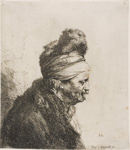 Popiersie orientalnego mężczyzny zwróconego w prawo autorstwa Jan Lievens
