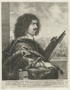 Portret kompozytora i lutnisty Jacquesa Gaultiera, 1631-1635 autorstwa Jan Lievens