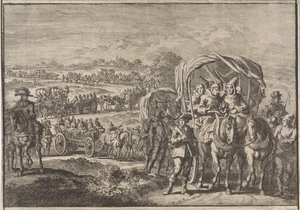 Mnisi z Brabancji Północnej uciekają do Antwerpii, 1637 autorstwa Jan Luyken (attributed to)