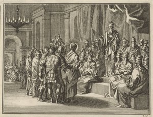Chrystus przed arcykapłanem Annaszem autorstwa Jan Luyken