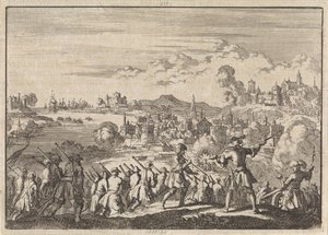 Francuski podbój pod Pointis Cartagena w Ameryce Południowej, 1697 autorstwa Jan Luyken