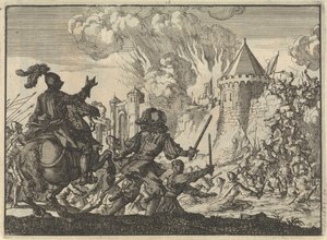 Wojska holenderskie szturmują mur Tienen, 1635 autorstwa Jan Luyken