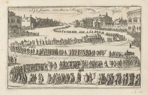 Pogrzeb królowej Marii II Stuart, 1695 Stan Lyk Mary Stuart (tytuł na obiekcie) autorstwa Jan Luyken