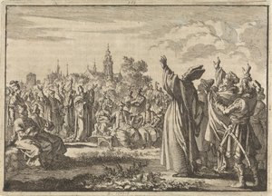 Sejm polski, na którym August II Mocny zostaje ogłoszony królem przez jedną stronę, a francuski Ludwik Burbon-Conti przez drugą, 1697 autorstwa Jan Luyken