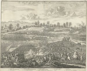 Bitwa pod Turnhout, 1597 De Slagh przez Turnhout in den Jaere MDXCVII (tytuł na obiekcie) autorstwa Jan Luyken