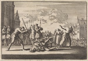 W Moguncji cesarski komisarz wojny Cronsbruck zostaje ścięty, 1691 r autorstwa Jan Luyken