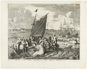 Podróż na Nową Ziemię Yin 1596, 1679-1681 autorstwa Jan Luyken