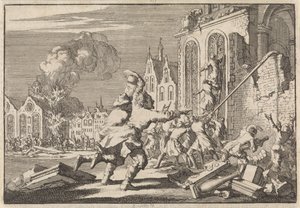 Zniszczenie kaplic katolickich w Londynie, 1688 autorstwa Jan Luyken