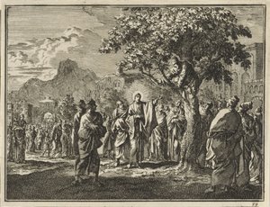 Zacheusz na drzewie figowym autorstwa Jan Luyken