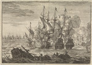 Bitwa pod Beachy Head, 1690 autorstwa Jan Luyken