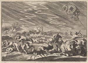 Gwałtowna burza w Donsenhausen w Turyngii, 1674 autorstwa Jan Luyken