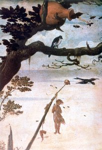 Scena krajobrazowa, legenda o św. Krzysztofie, ok. 1520-1559 autorstwa Jan Mandyn