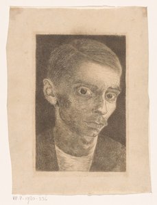 Autoportret z wąsami autorstwa Jan Mankes