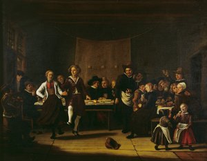 Casamento do fazendeiro (óleo sobre tela) polimento autorstwa Jan Massys or Metsys