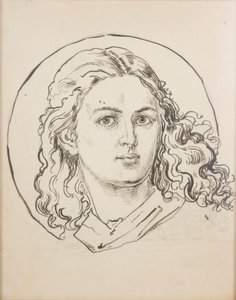 Karton do polichromii Kościoła Mariackiego - Główka anioła autorstwa Jan Matejko
