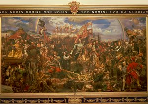 Obraz Jana Matejki lub Jana Mateyki (1838-1893) przedstawiający Jana III Sobieńskiego wyzwalającego Wiedeń i przesyłającego Papieżowi wiadomość o zwycięstwie