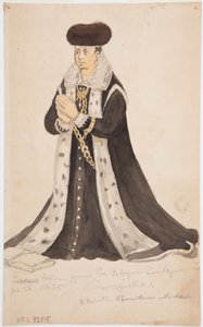 Studia kostiumowe z XVII w. - Katarzyna Zwielżyna Zarczyńska z kościoła OO.Franciszkanów autorstwa Jan Matejko
