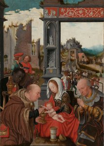 Pokłon Trzech Króli, ok. 1520-5 (olej na desce) autorstwa Jan Mostaert