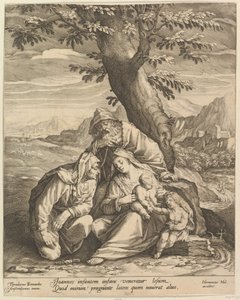 Święta Rodzina ze św. Elżbietą i św. Janem Chrzcicielem, 1588. autorstwa Jan Muller