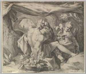 Lot i jego córki, ca. 1630. autorstwa Jan Muller