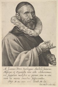 Portret Jana Pietersza Sweelincka, organisty i muzyka w Amsterdamie, 1624. autorstwa Jan Muller
