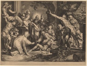 Wskrzeszenie Łazarza autorstwa Jan Muller after Abraham Bloemaert