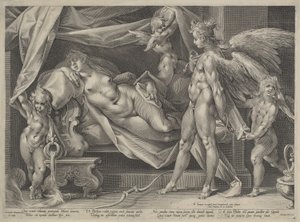 Kupidyn i Psyche autorstwa Jan Muller, after Bartholomaeus Spranger