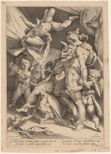 Wenus i Merkury autorstwa Jan Muller, after Bartholomaeus Spranger