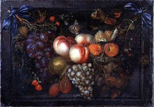 Martwa natura owoców w kamiennej niszy autorstwa Jan Pauwel the elder Gillemans