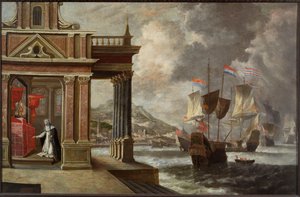 Bitwa pod Lepanto: Święta Katarzyna z Ricci i zaokrętowanie, 1671. autorstwa Jan Peeters the Elder