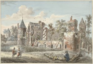 Ruiny Huis ter Haar w pobliżu Maarssen autorstwa Jan Philip Reuthel jr.