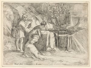 Dwóch mężczyzn przy studni autorstwa Jan Philipsz. van Bouckhorst