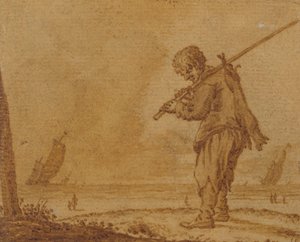 Po polowaniu na zająca, nad brzegiem, 1623 (pióro i atrament na papierze)