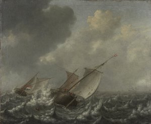 Statki na wzburzonym morzu, 1620s