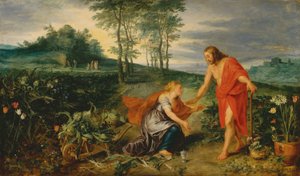 Chrystus ukazujący się Marii Magdalenie w poranek wielkanocny (Noli me tangere), ok. 1626 (olej na drewnie) autorstwa Jan & Rubens P.P. (1577 1640) Brueghel