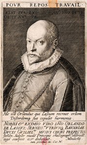 Portret kompozytora Orlando di Lasso 1532-1594, 1593. autorstwa Jan Sadeler
