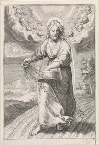 Chrystus jako siewca Przypowieść o chwastach wśród zboża (tytuł serii) autorstwa Jan Saenredam (attributed to)