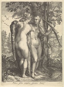 Diana i nimfa przed drzewem Diana i jej nimfy (tytuł serii) autorstwa Jan Saenredam