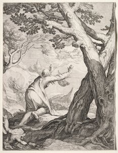 Elizeusz i Eliasz Rydwan ognia, 1604. autorstwa Jan Saenredam