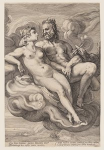 Jowisz i Junona siedzący w chmurach, od Three Paired Gods and Goddesses autorstwa Jan Saenredam