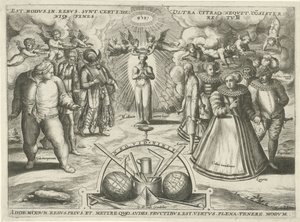 Wstrzemięźliwość z uosobionymi grzechami Est modus.in.rebus. słońce. certi.de: (...) (tytuł na obiekcie) autorstwa Jan Snellinck (I) (attributed to)