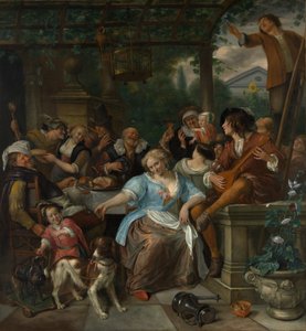 Wesoła Firma na Tarasie, ca. 1670. autorstwa Jan Havickszoon Steen
