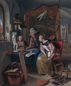 Lekcja rysunku autorstwa Jan Steen