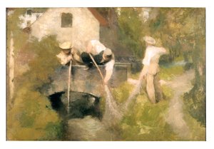Pogłębianie w Woluwe (olej na płótnie) autorstwa Jan Stobbaerts